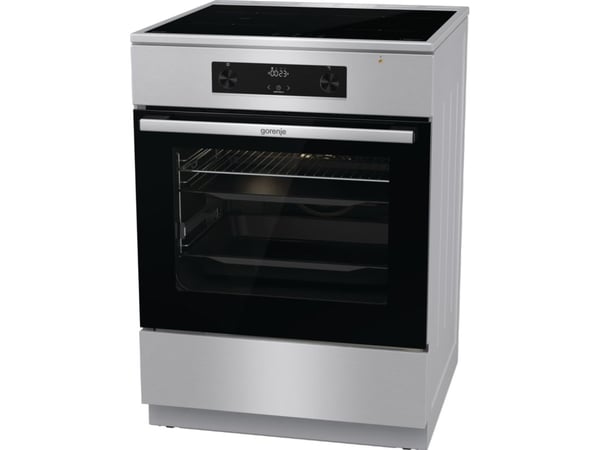 Gorenje GEIT6C60XPG, Frittstående komfyr, Rustfritt stål, Rotasjon, Berøringskontroll, Rustfritt stål, Rustfritt stål, Toppen foran