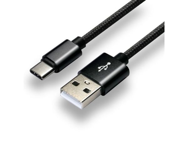 everActive USB-C-kaapeli 1m - musta, punottu, pikalataustuki, 3A - CBB-1CB