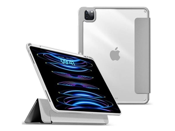 eSTUFF Boston - Lommebok for nettbrett - polyuretan, polykarbonat, termoplast-polyuretan (TPU) - grå, blank - for Apple 12.9-inch iPad Pro (5. gene...