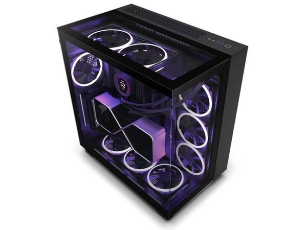 NZXT H9 Elite, Midi Tower, PC, Musta, ATX, mikro ATX, Mini-ITX, Ruostumaton teräs, Karkaistu lasi, 16,5 cm