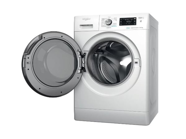 Whirlpool FFWDB976258BVEE, Edestä täytettävä, Vapaasti seisova, Valkoinen, Vasen, Musta, Painikkeet, Rotaatio