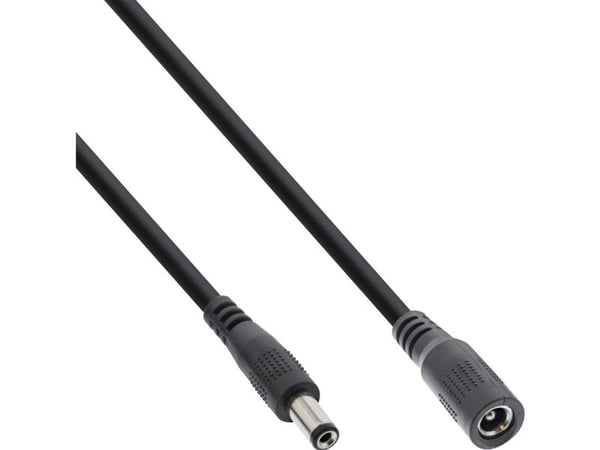 InLine DC jatkokaapeli uros/naaras 5.5x2.5mm AWG 18 musta - Jatkokaapeli ( 26901G )