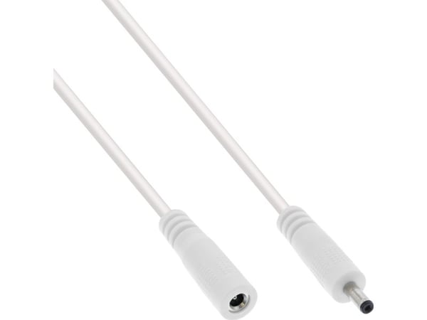InLine DC jatkokaapeli uros/naaras 3.5x1.35mm AWG 18 valkoinen 0 - Jatkokaapeli ( 26955H )