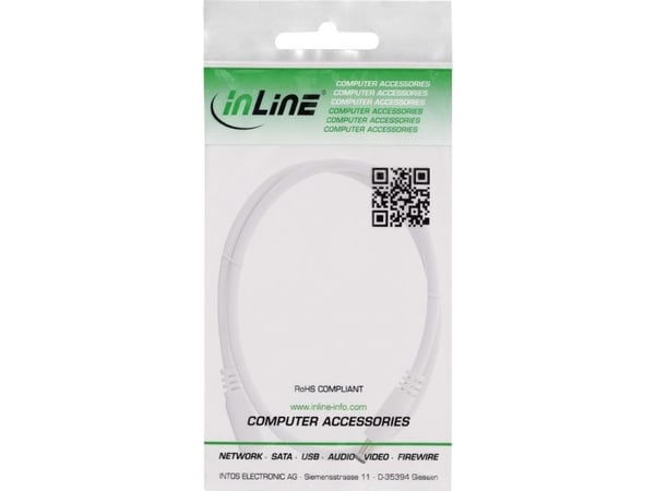 InLine DC jatkokaapeli uros/naaras 5.5x2.5mm AWG 18 valkoinen 5m - Jatkokaapeli ( 26905F )