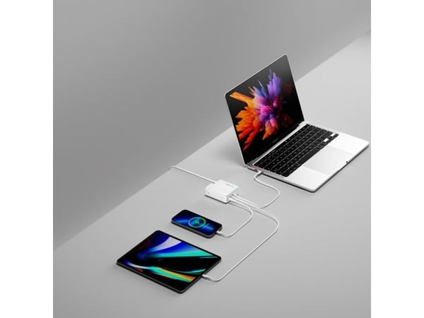 4smarts GaN FlexPro - Strømadapter - 65 watt - 5 A - Apple 2.4A, Fast Charge, Super Charge, Power Delivery 3.1, Apple Fast Charge, QC 4.0+ - 3 utga...