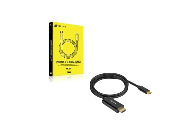 CORSAIR - Adapterkabel - 24 pin USB-C hann til HDMI hann - 1 m - støtte for 4K 60 Hz (3840 x 2160)