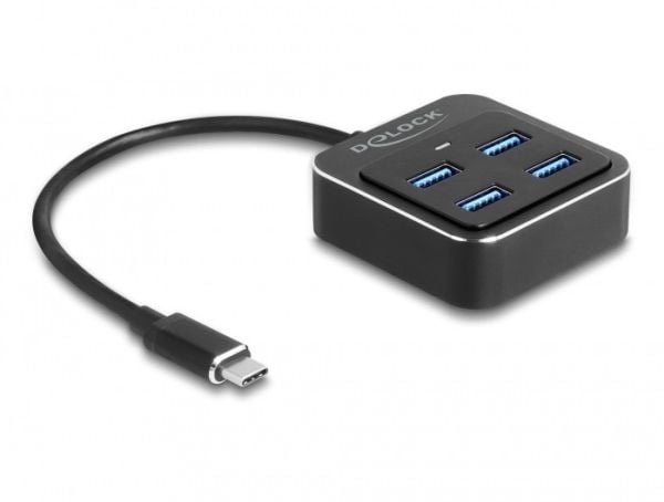 Delock USB 3.2 Gen 2 USB Type-C Hub med 4 x USB Type-A hunn – 10 Gbps