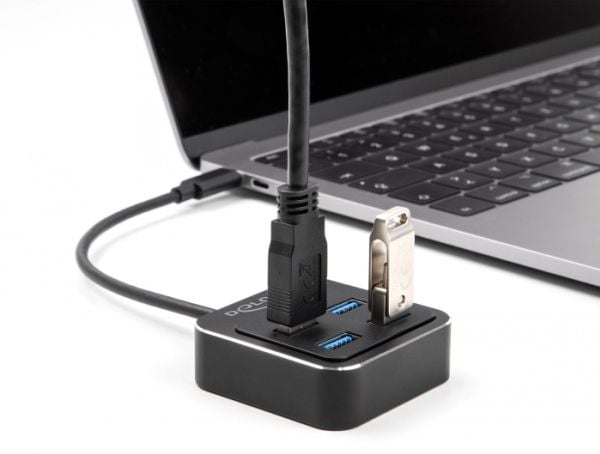 Delock USB 3.2 Gen 2 USB Type-C Hub med 4 x USB Type-A hunn – 10 Gbps