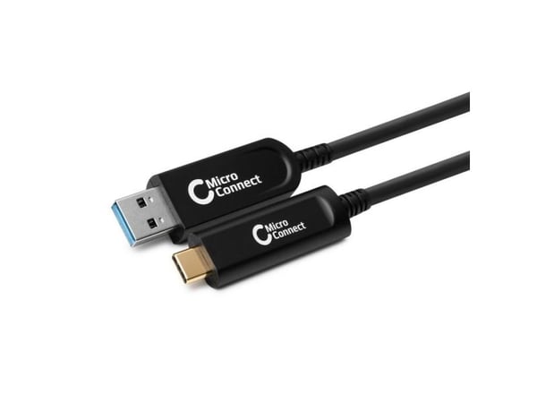 MicroConnect Premium - USB-kabel - 24 pin USB-C (hann) til USB-type A (hann) - USB 3.2 Gen 2 - 15 m - Active Optical Cable (AOC) - svart
