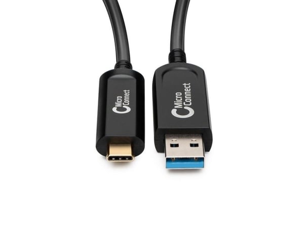 MicroConnect Premium - USB-kabel - 24 pin USB-C (hann) til USB-type A (hann) - USB 3.2 Gen 2 - 15 m - Active Optical Cable (AOC) - svart