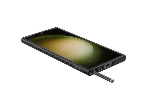 Spigen Liquid Air - Baksidedeksel for mobiltelefon - fleksibel termoplastpolyuretan (TPU) - matt svart - for Samsung Galaxy S23 Ultra