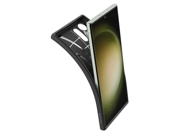 Spigen Liquid Air - Baksidedeksel for mobiltelefon - fleksibel termoplastpolyuretan (TPU) - matt svart - for Samsung Galaxy S23 Ultra