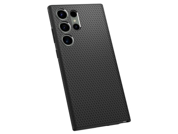 Spigen Liquid Air - Baksidedeksel for mobiltelefon - fleksibel termoplastpolyuretan (TPU) - matt svart - for Samsung Galaxy S23 Ultra