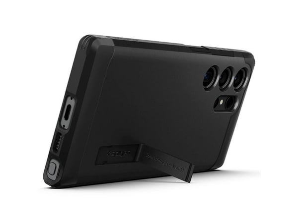 Spigen Tough Armor - Baksidedeksel for mobiltelefon - polykarbonat, termoplast-polyuretan (TPU) - svart - for Samsung Galaxy S23 Ultra