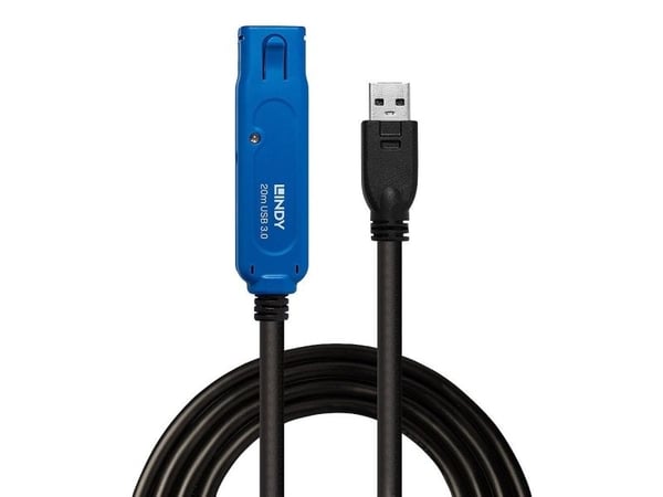 Lindy 43361, 20 m, USB A, USB A, USB 3.2 Gen 1 (3.1 Gen 1), 5 Gbit/s, Svart