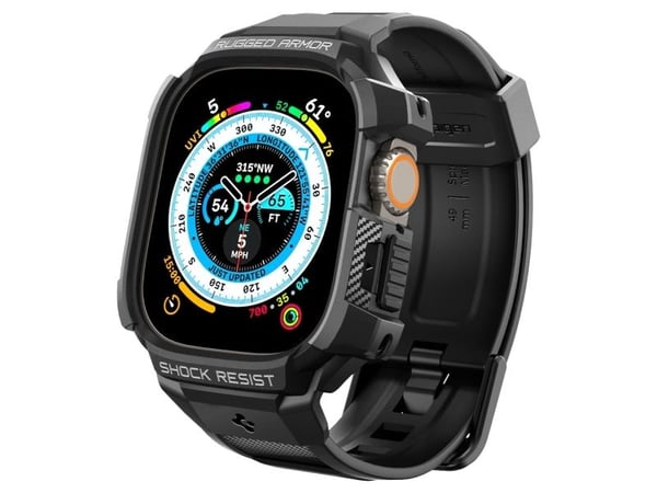 Spigen Rugged Armor Pro, Klokkekjede, Apple, Ultra (49mm), Termoplastisk polyuretan (TPU), 50 mm, 174,5 mm