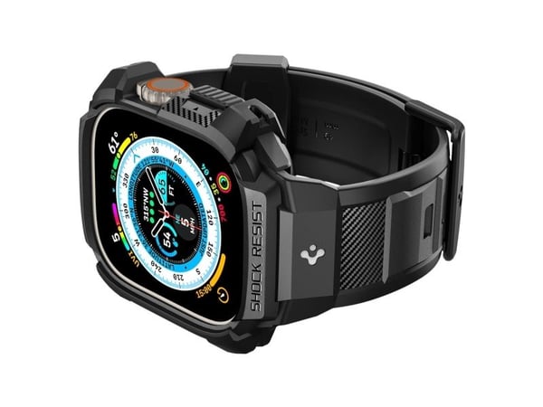 Spigen Rugged Armor Pro, Klokkekjede, Apple, Ultra (49mm), Termoplastisk polyuretan (TPU), 50 mm, 174,5 mm