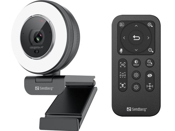 Sandberg Streamer USB Webcam Pro Elite - Direktestrømningskamera - farge - 2560 x 1440 - lyd - USB 2.0 - H.264, H.265, MJPEG, YUY2