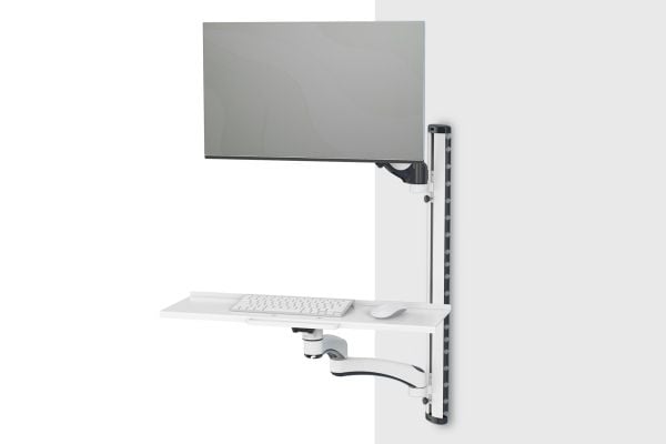 DIGITUS DA-90451 - Monteringssett (CPU-veggmontering, sit/stand workstation mount) - for skjerm / tastatur - aluminium, stål - svart, hvit - skjerm...