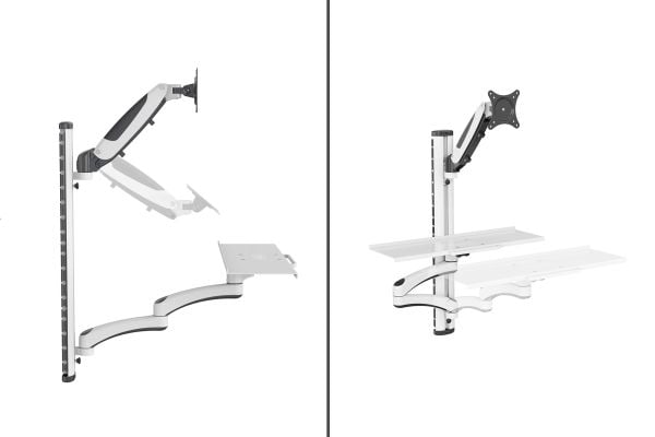 DIGITUS DA-90451 - Monteringssett (CPU-veggmontering, sit/stand workstation mount) - for skjerm / tastatur - aluminium, stål - svart, hvit - skjerm...