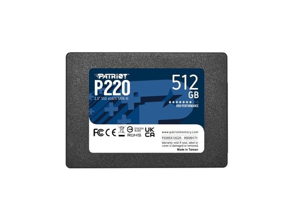 Patriot P220 - SSD - 512 GB - intern - 2.5" - SATA 3Gb/s