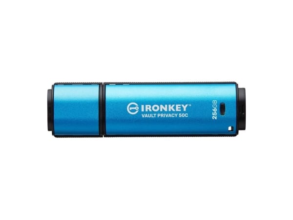 Kingston IronKey Vault Privacy 50C - USB-flashstasjon - kryptert - 256 GB - USB-C 3.2 Gen 1 - TAA-samsvar