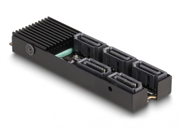 Delock Converter M.2 2280 Key B+M hann til 5 x SATA med kjøleribbe