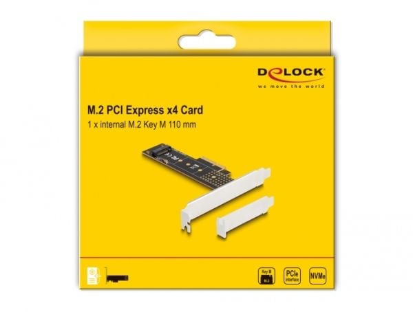 Delock - Lagringskontroll - M.2 - M.2 NVMe-kort - lav profil - PCIe 4.0 x4