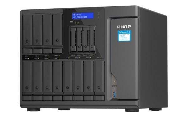 QNAP TS-1655 - NAS-server - 16 brønner - SATA 6Gb/s - RAID JBOD, 0, 1, 5, 6, 10, 50, 60 - RAM 8 GB - 2.5 Gigabit Ethernet - iSCSI støtte