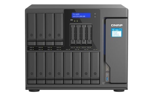 QNAP TS-1655 - NAS-server - 16 brønner - SATA 6Gb/s - RAID JBOD, 0, 1, 5, 6, 10, 50, 60 - RAM 8 GB - 2.5 Gigabit Ethernet - iSCSI støtte