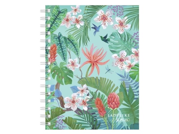 Herlitz Ladylike Jungle, Mønster, Grønn, Flerfarget, A5, 100 ark, Rute papir, Voksen