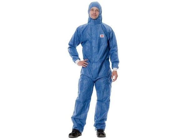 3M 4530, Blå, Vit, 3XL, Vuxen, Unisex, Dragkedja, Front