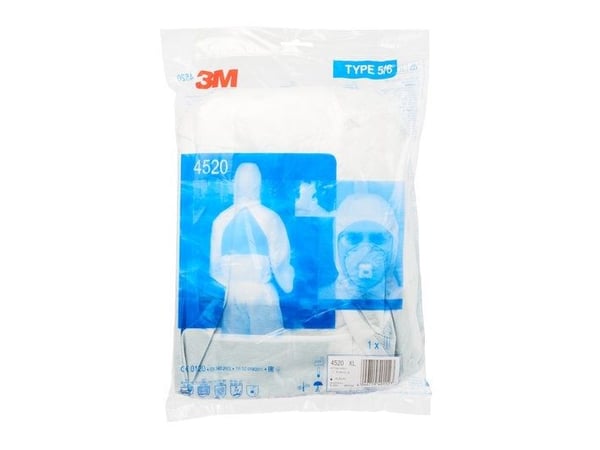 3M 4520, Grønn, Hvit, 3XL, Voksen, Unisex, Glidelås, Front