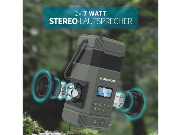 Albrecht DR 114 DAB+ hätä-ulkoradio leirintävalaisimella varustettuna