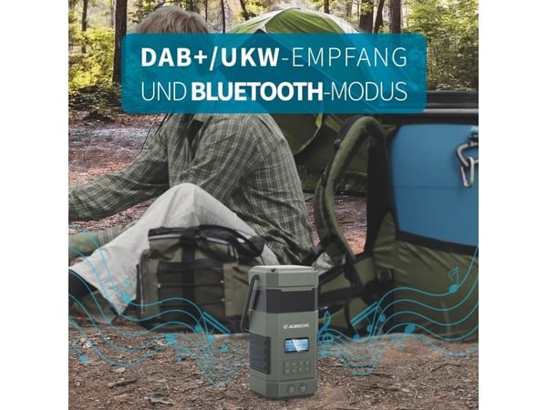 Albrecht DR 114 DAB+ hätä-ulkoradio leirintävalaisimella varustettuna