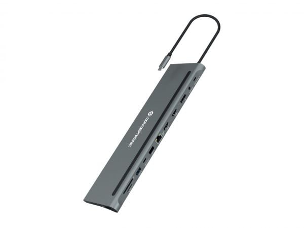 Conceptronic DONN17G - Dokkingstasjon - USB-C 3.2 Gen 1 - 2 x HDMI, DP - 1GbE