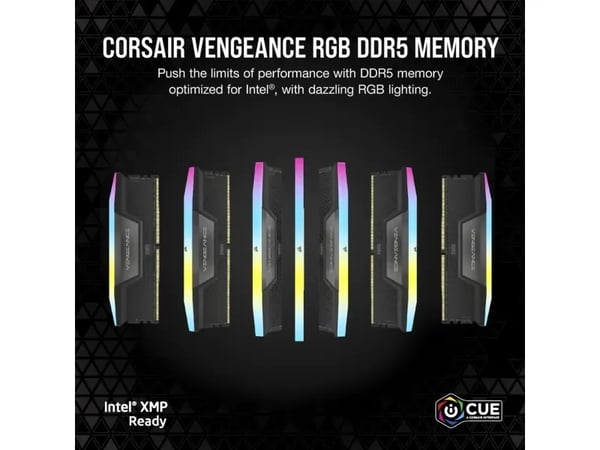 CORSAIR Vengeance RGB - DDR5 - sæt - 32 GB: 2 x 16 GB - DIMM 288-PIN - 6400 MHz / PC5-51200 - CL36 - sort