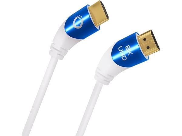 OEHLBACH D1C42538, 3 m, HDMI Type A (Standard), HDMI Type A (Standard), 3D, 48 Gbit/sek, Blå, Hvit OEHLBACH D1C42538, 3 m, HDMI Type A (Standard), HDMI Type A (Standard), 3D, 48 Gbit/sek, Blå, Hvit