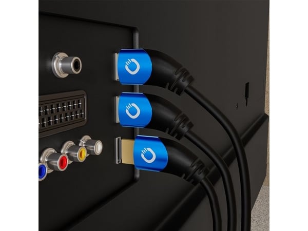 OEHLBACH D1C42533, 3 m, HDMI Type A (Standard), HDMI Type A (Standard), 3D, 48 Gbit/sek, Svart, Blå