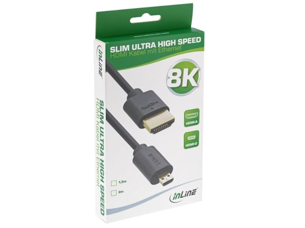 InLine 17933D4, 1,5 m, HDMI Type A (Standard), HDMI Type D (Micro), 3D, 48 Gbit/sek., Lajittelu