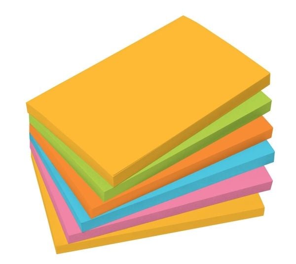 Sigel BA127, Rektangel, Blå, Grønn, Oransje, Rosa, Gult, Papir, 70 g/m², 125 mm, 75 mm