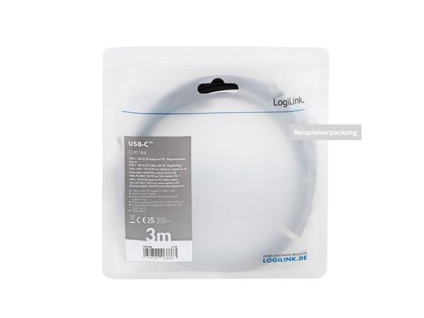 LogiLink CU0183, 2 m, USB C, USB C, USB 2.0, 480 Mbit/s, Musta, Hopea