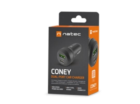 NATEC Coney, Automatisk, Cigartenner/lighter, 12 V, Sort