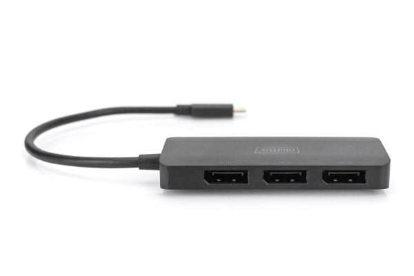 DIGITUS MST Hub - Videosplitter - USB-C - 3 x DisplayPort - stasjonær