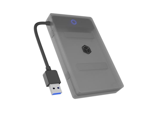 ICY BOX IB-AC603b-U3 - Drevkabinett - plasthus - 2.5" - SATA 6Gb/s - USB 3.2 (Gen 1) - antrasitt/svart
