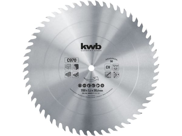 kwb 597022, Kromvanadiumstål, Kryssfiner, Mykt tre, Firewood, Panel, 70 cm, 3 cm, 3,2 mm, 1 stykker