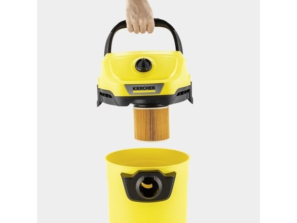 Kärcher WD 3-18 battery set - Støvsuger - kanister - pose / uten pose - gul - 1 batteri, inkludert lader