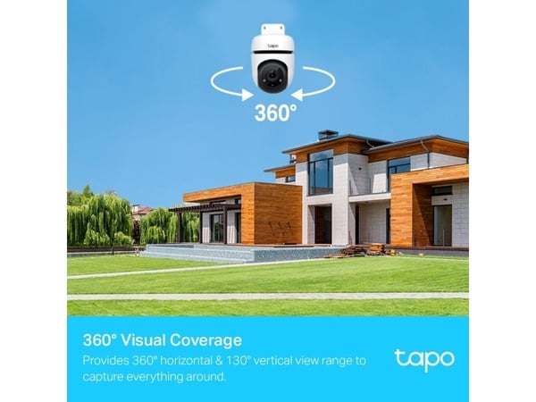 TP-Link Tapo C500, IP-sikkerhetskamera, Utendørs, Trådløs, Tak, Svart, Hvit, Kuppel