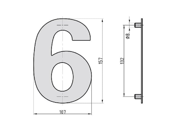 BASI HN 160, Dekorativt tall, Stål, Antrasitt, 107 mm, 157 mm, 212 g