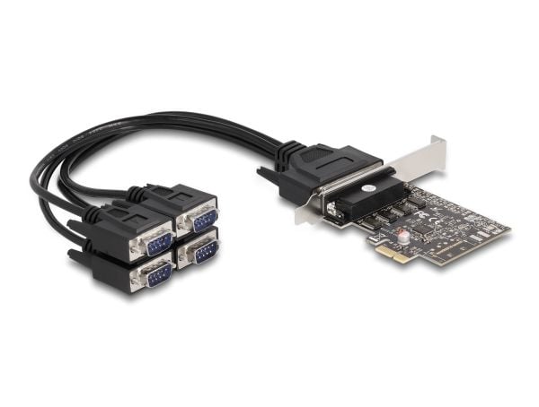 DeLOCK 66324, PCIe, RS-232, VGA, Naaras, Full-height / Low-profile, PCIe 2.0, RS-232